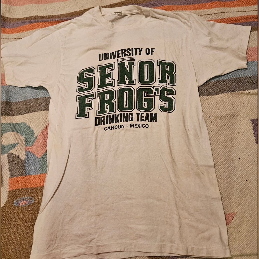 Vinage Señor frogs Drinking Team T-shirt size large